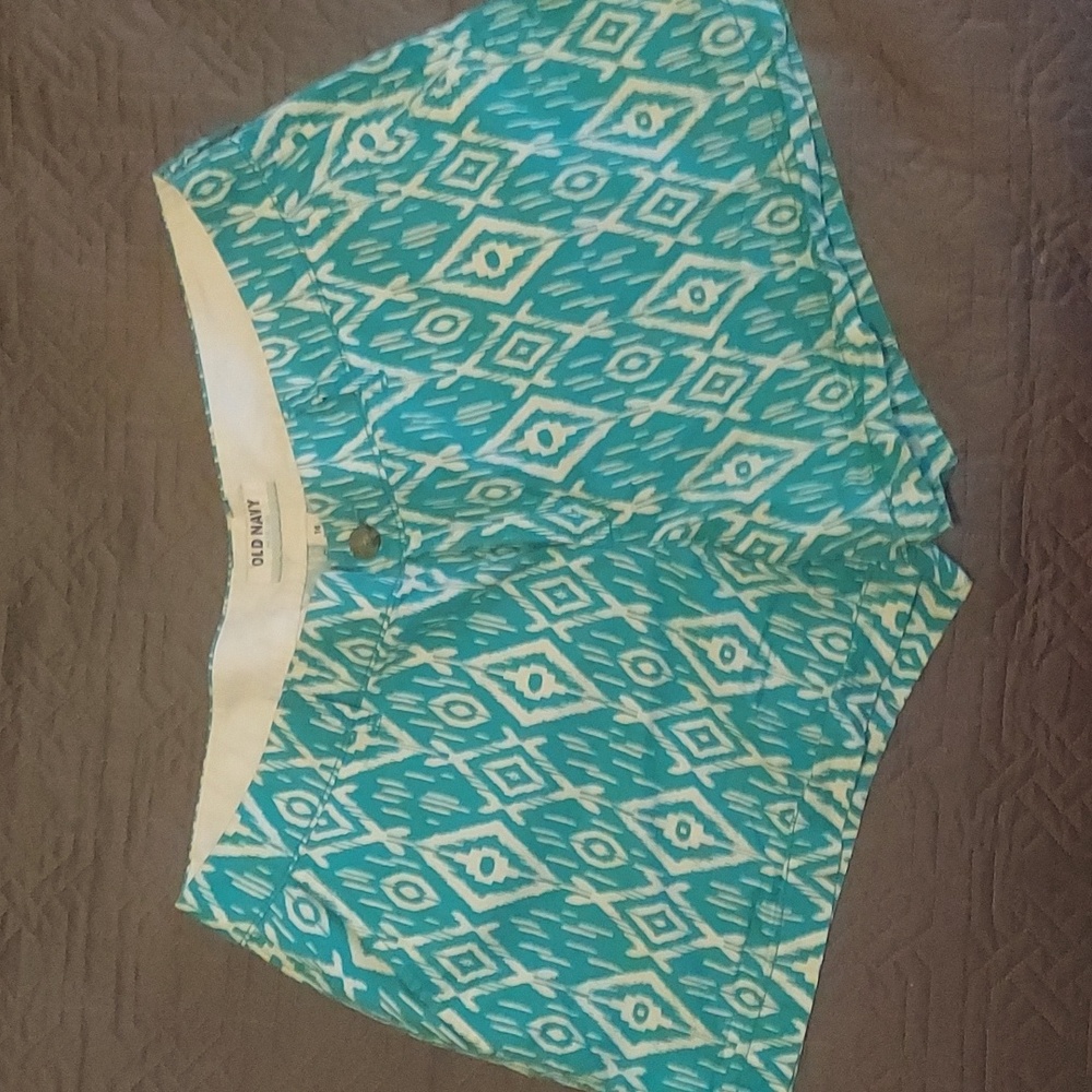 Teal and white old navy shorts